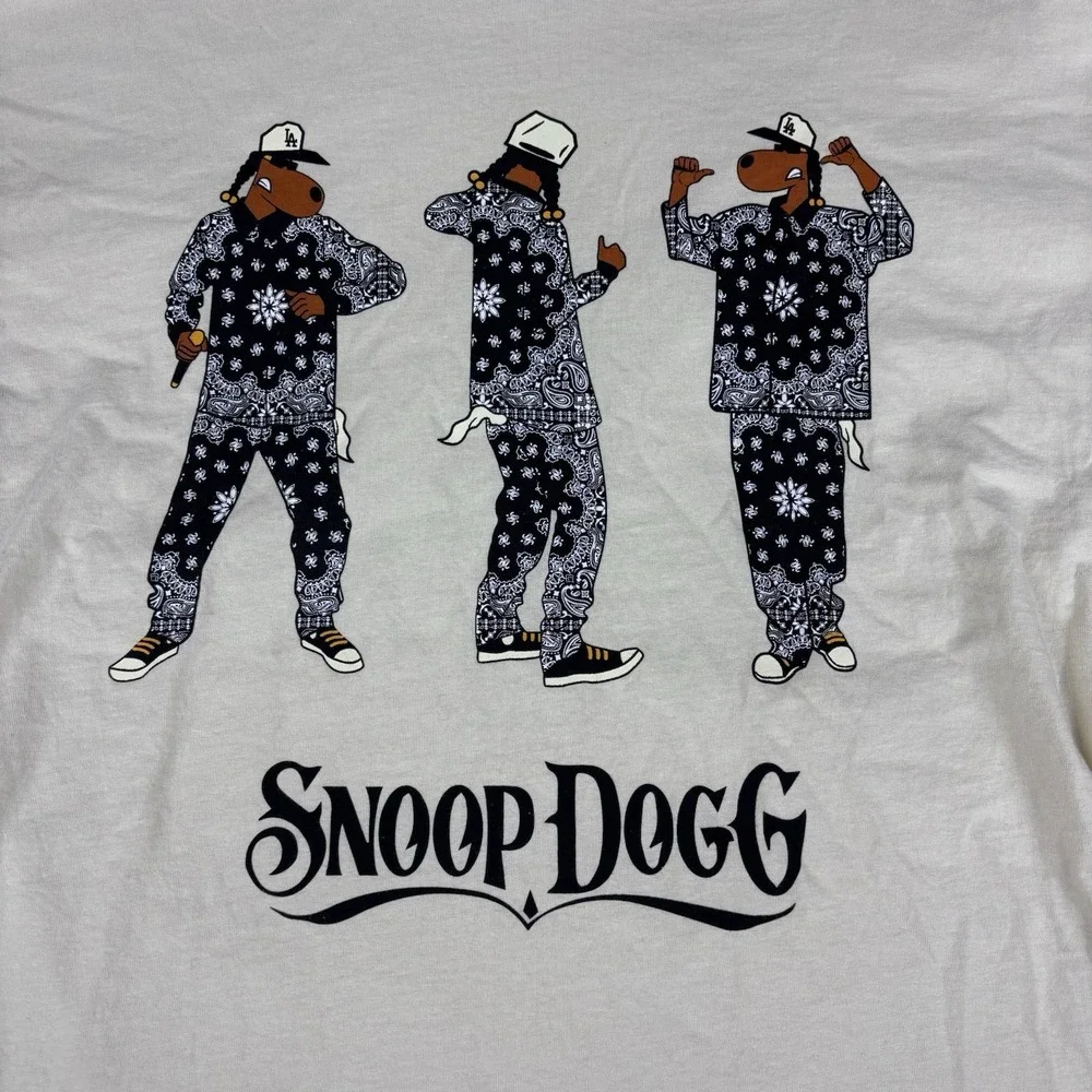 Snoop Dogg Dogg Supply Graphic T Shirt Mens Medium Cream Hip Hop Rap Tee‎ Street
